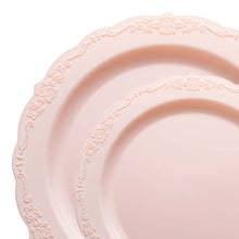 Pink Vintage Round Plastic Dinnerware Set