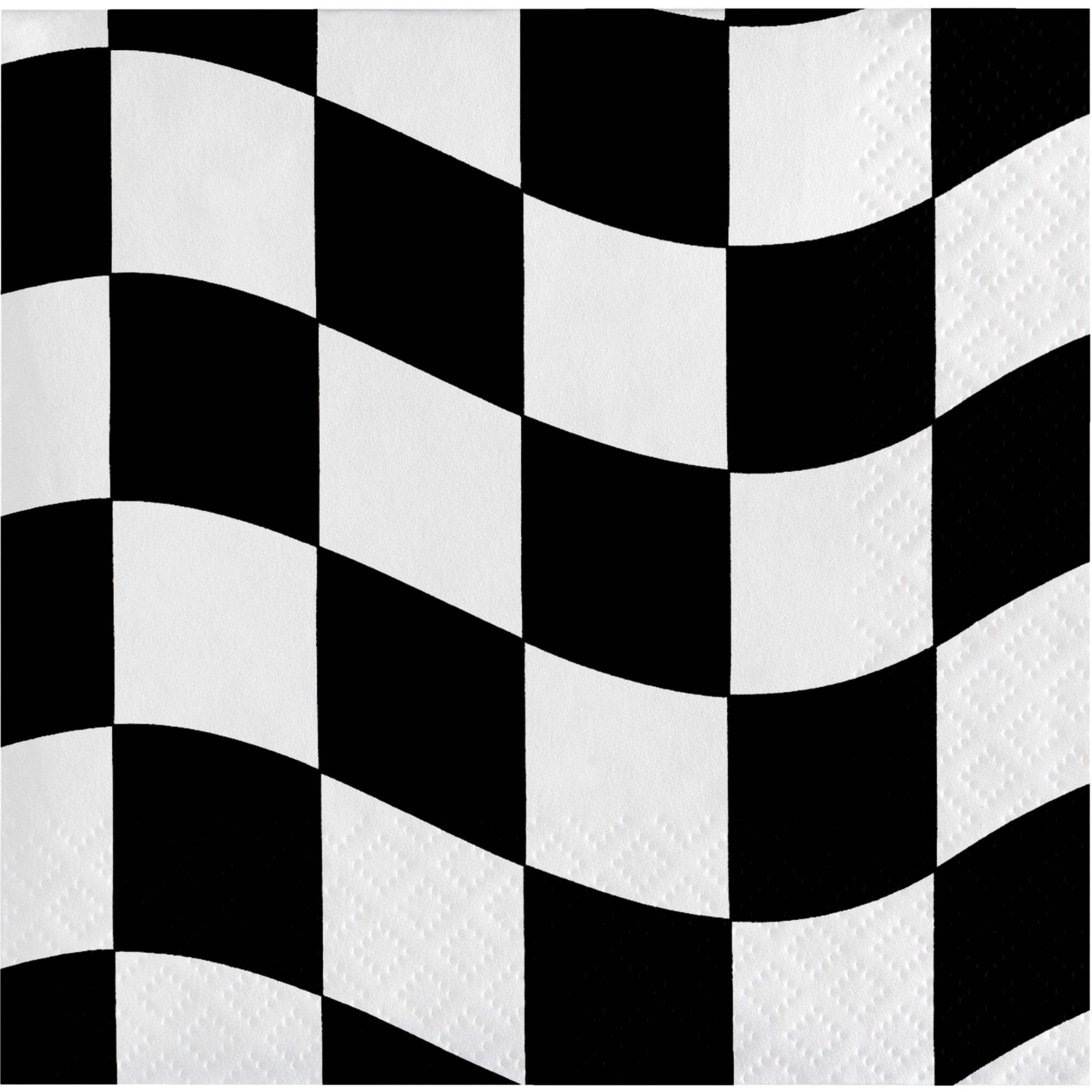 Black & White Check Beverage Napkins 16ct