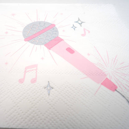 Pop Star Dance Party Microphone Cocktail Napkins 16ct
