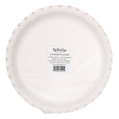 Floral Round 8" Plates 8ct