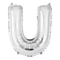 14in Silver Letter U Shaped Foil Balloon