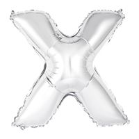 14in Silver Letter X Shaped Foil Balloon