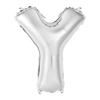 14in Silver Letter Y Shaped Foil Balloon