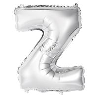 14in Silver Letter Z Shaped Foil Balloon