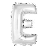14in Silver Letter E Shaped Foil Balloon
