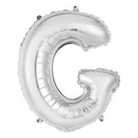 14in Silver Letter G Shaped Foil Balloon