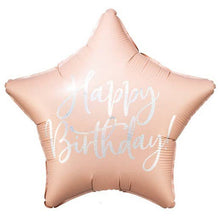 #073 Happy Birthday Light Powder Pink Star 18in Balloon