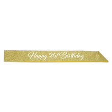 Happy 21st Birthday Glittered Sash