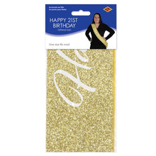 Happy 21st Birthday Glittered Sash