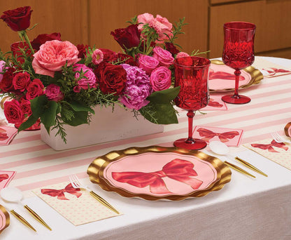 Pink Bows 10.5in Dinner Plates 8ct