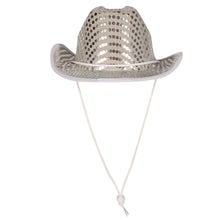 Sequined Cowboy Hat - Silver