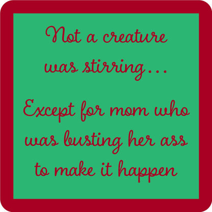 COASTER Xmas Creature Stirring | Funny Gift | Home Bar Decor