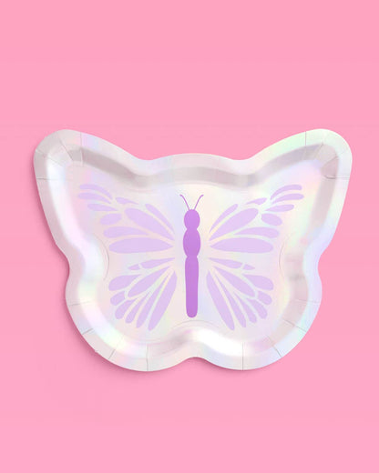 Butterfly Iridescent Plates 25ct
