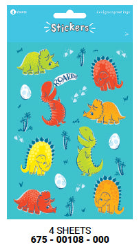 Stickers - Dinosaurs 4 Sheets