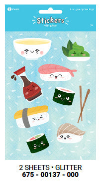 Stickers - Sushi Glitter 2 Sheets