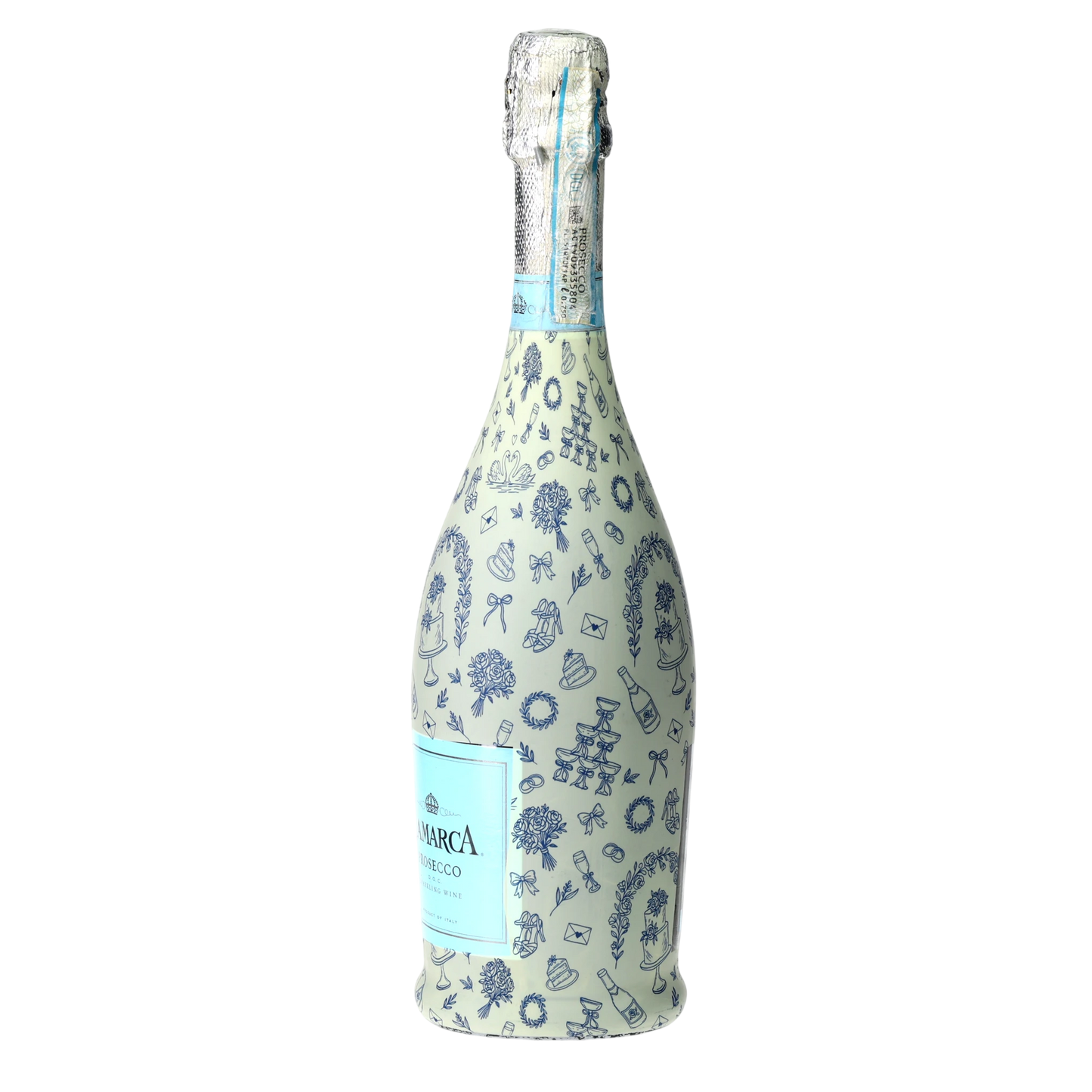 Beau Bottles Blue Wedding Toile- Prosecco Collection