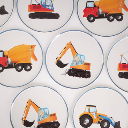 Construction Vehicle Paper Plates – 8 in