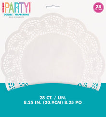 White 8.25in Doilies 28ct