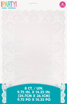 White Placemat Doilies 8ct