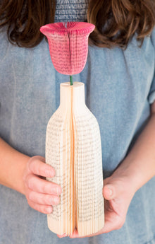Book Flower Vase-Handmade Valentines Gift