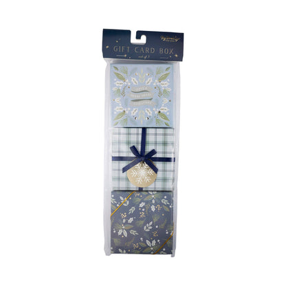 Winter Blue Gift Card Holder Box Set 3ct