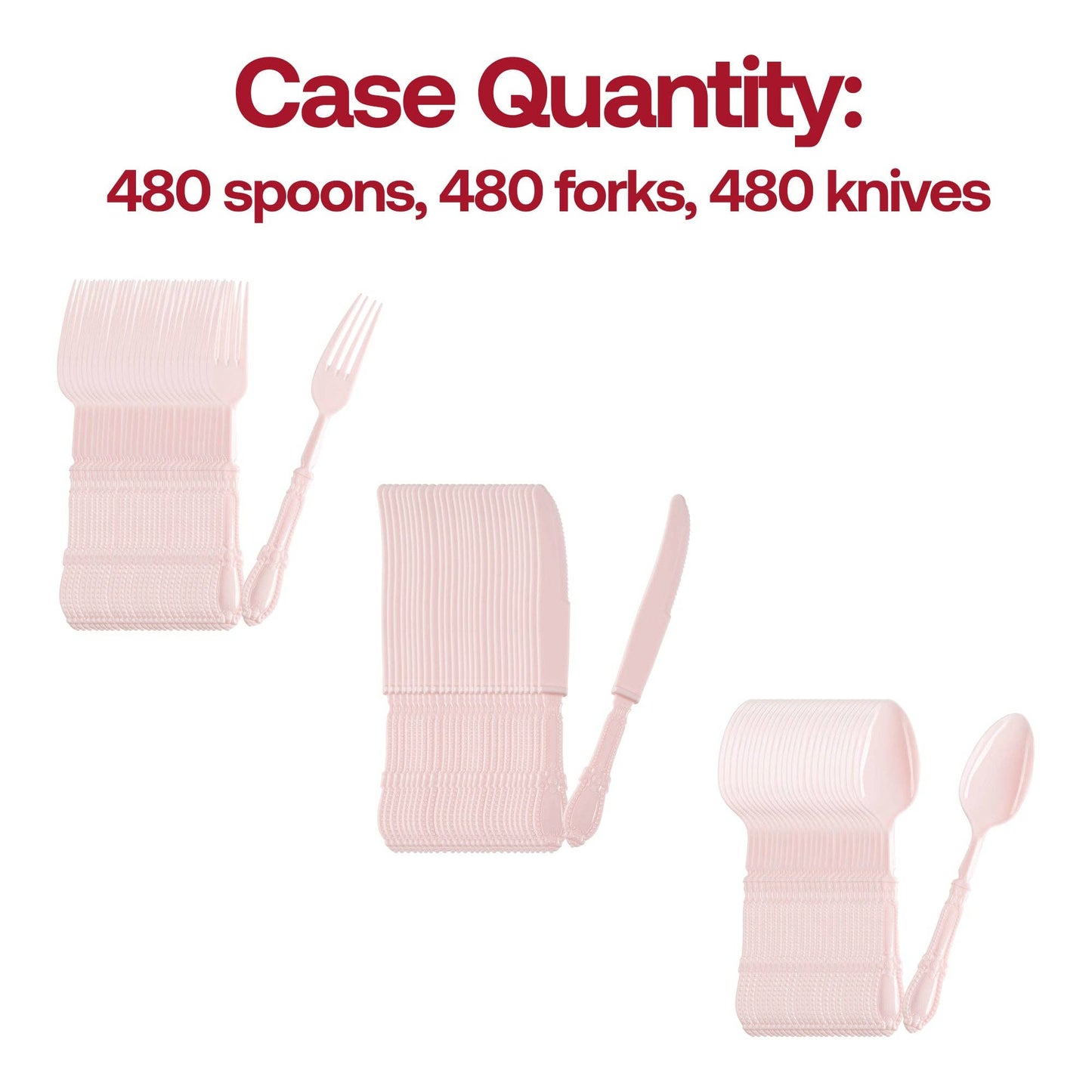 Pink Baroque Disposable Plastic Cutlery Set - 20 Guests