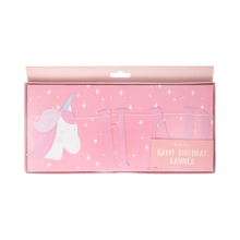 Pink Unicorn Happy Birthday Banner