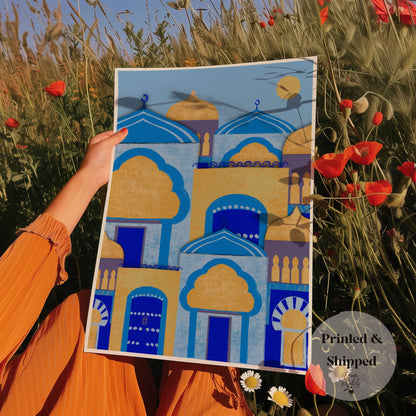 Blue City Morocco - Art Print Wall Art