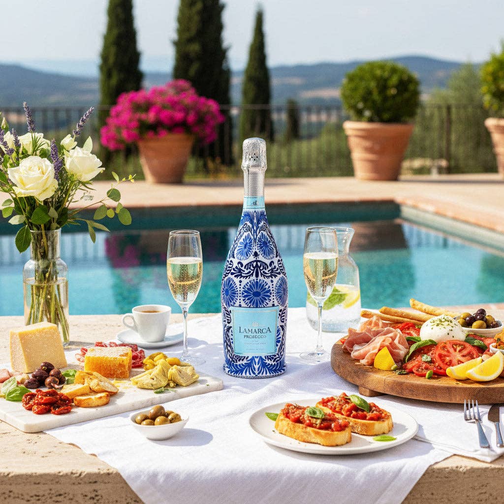 Beau Bottle x Sheridan French Collection - Navy Jardin - Prosecco Collection