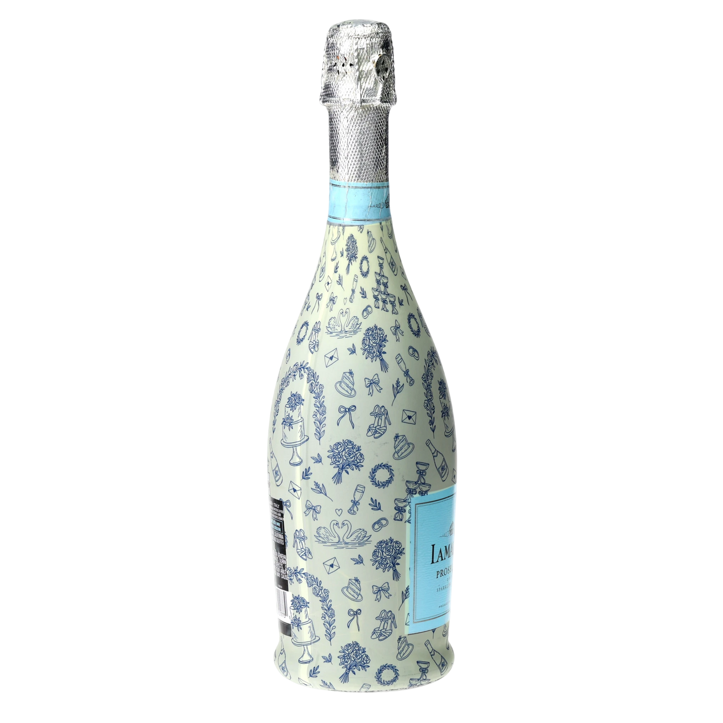 Beau Bottles Blue Wedding Toile- Prosecco Collection