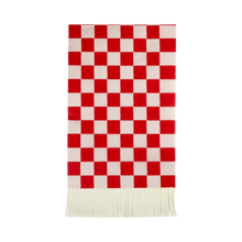 Red and Pink Checked Fringed Paper Dinner Napkins 24ct