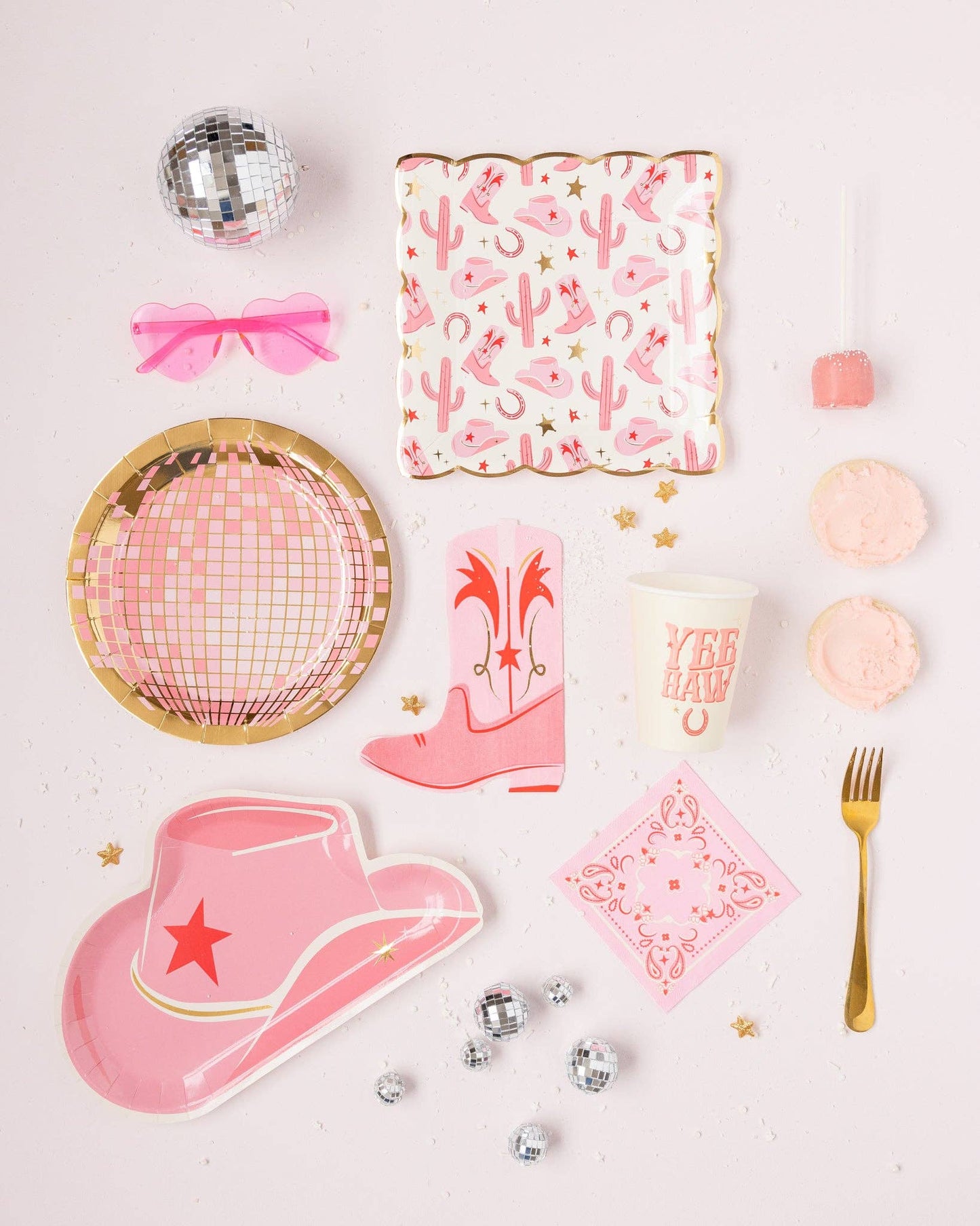 Cowgirl Hat Pink Shaped Paper Plates 8ct