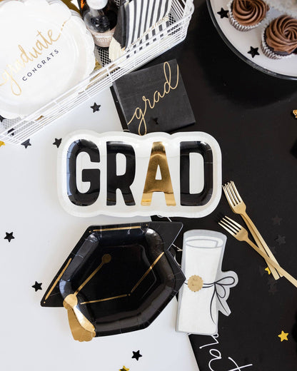 Script Grad Paper Cocktail Napkins 24ct