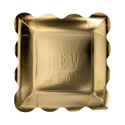 Happy New Year Embossed 9in Plates 8ct