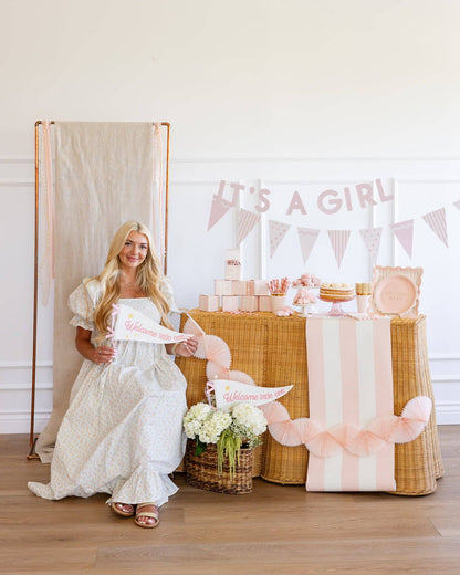 Welcome Little One Pink Pennant