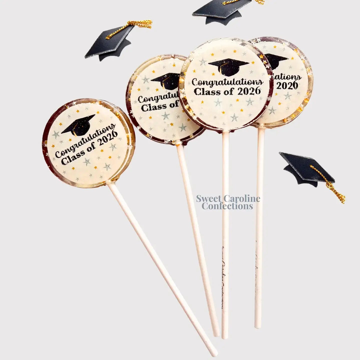 2026 Graduation Lollipops -Champagne Flavor - 10/Case VEGAN