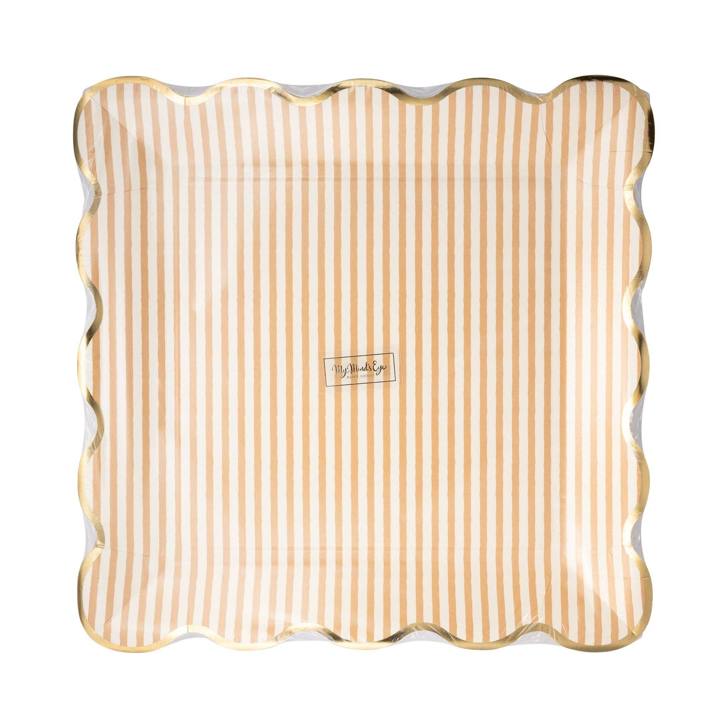 Tan Striped 10in Plates 8ct