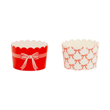 JUMBO Red Cream Bows 8 oz Baking Cups 40ct