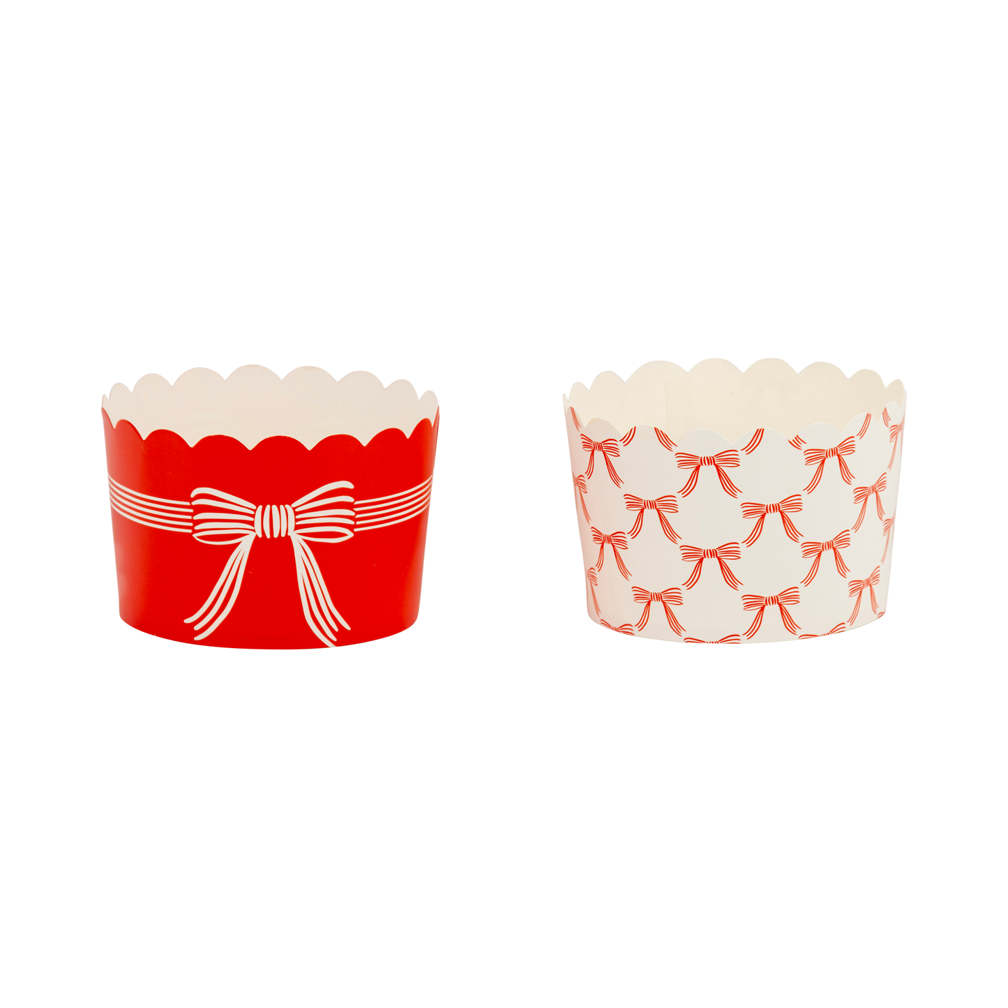 JUMBO Red Cream Bows 8 oz Baking Cups 40ct