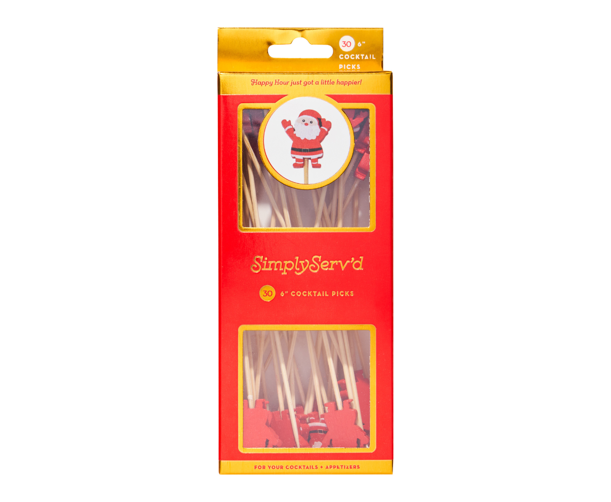 Santa Large Cocktail Picks/30pk