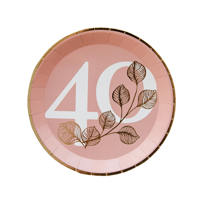 40th Dessert Plates - 8 Pk. - 2 Color Options