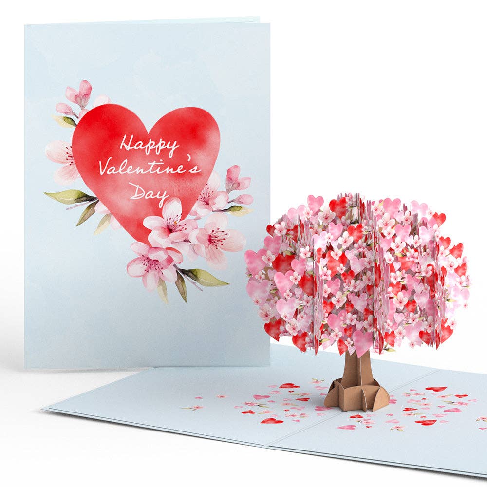 Happy Valentine's Day Cherry Blossom Tree 5x7" Card