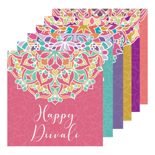 Diwali Bright Mandala Greeting Cards - 6 pack