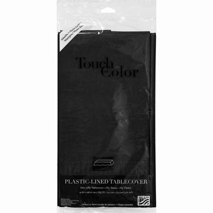 Rectangle Paper Table Cover - Black 54"x108"