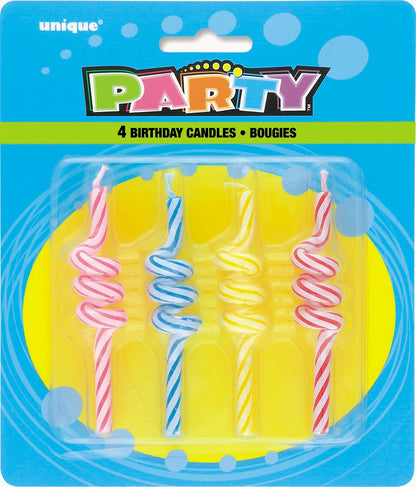 Strip Coil Birthday Candles 4ct