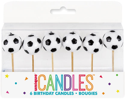 Soccer Pick Birthday Candles 6ct