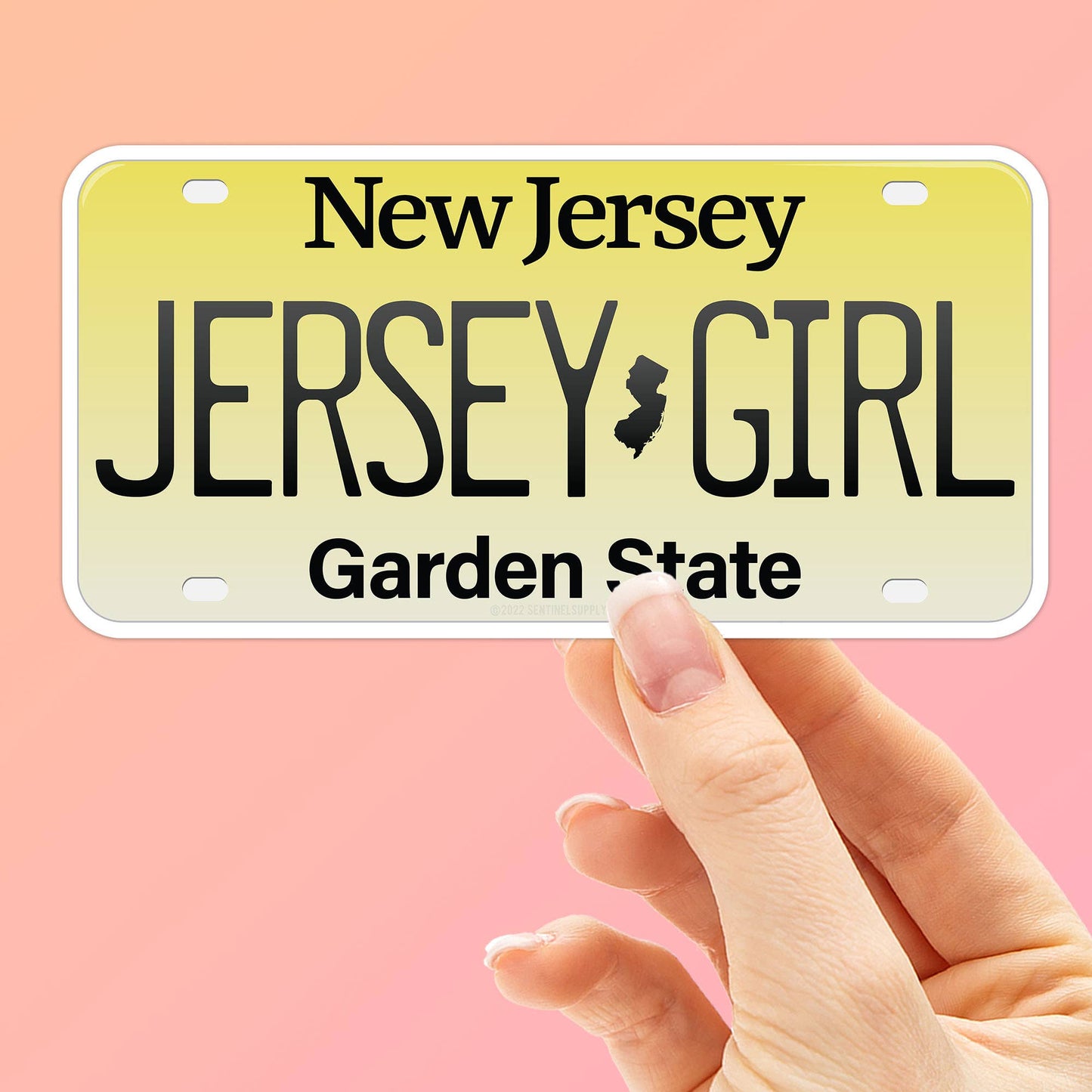 Jersey Girl Bumper Sticker, Cute NJ License Plate Decal