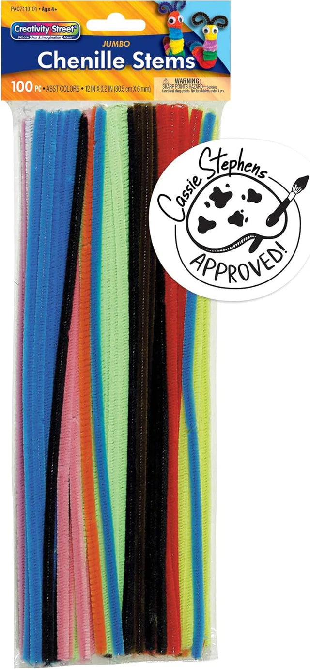 Creativity Street Jumbo Chenille Stems - Assorted, 100 count