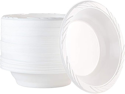 18oz White Plastic Bowls 50ct