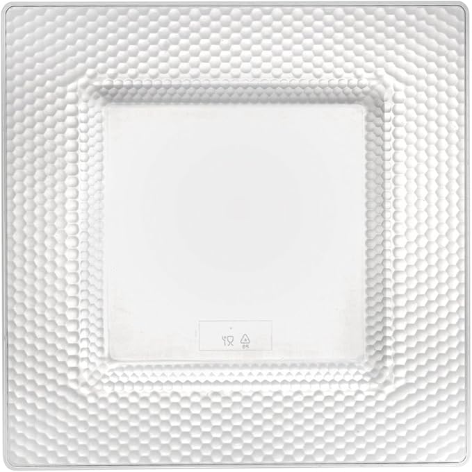 HoneyComb Square Plates - Clear 10 Ct.
